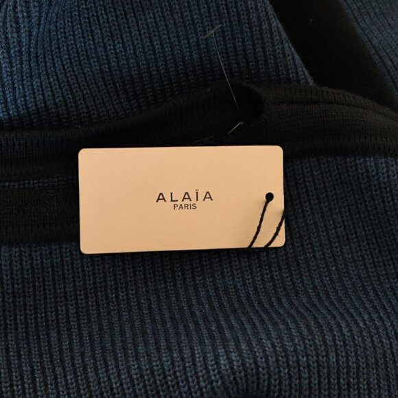 Alaïa Navy Black Colorblock Blouson Wool Sweater Dress $3940 New NWT 40 8 - Picture 9 of 10